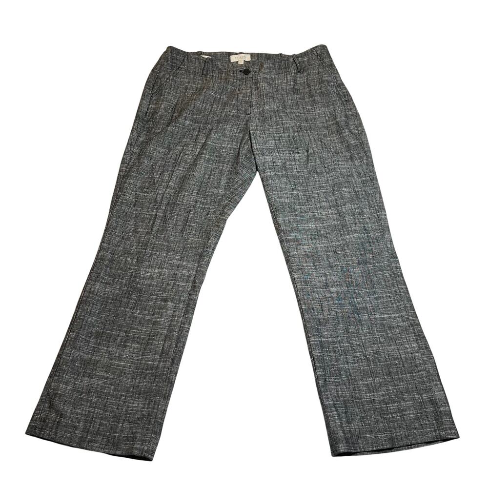 Talbots High Rise W Heritage Straight Leg Pants Size 14W Linen Cotton Blend
